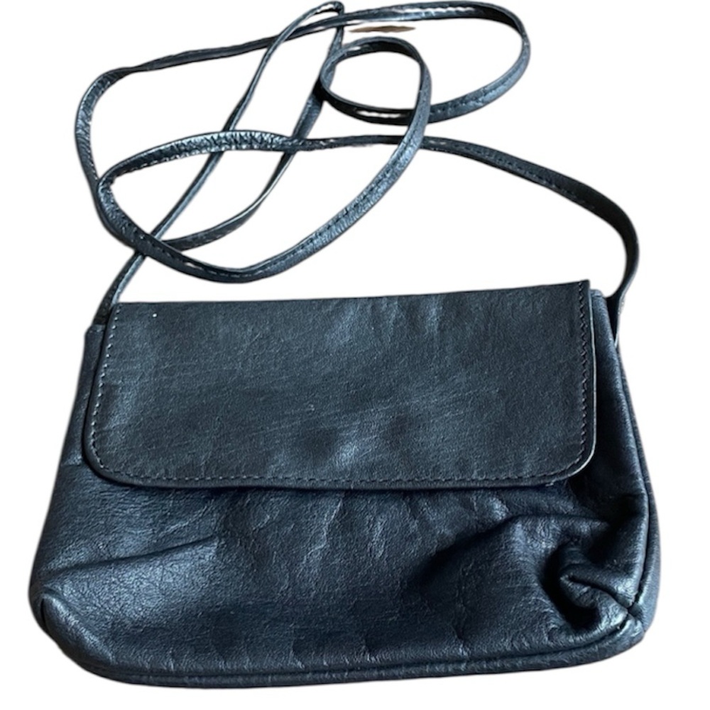 Leather Crossbody Bag Mini Size Motorcyle Shoulder Travel pack Snap Close Purse